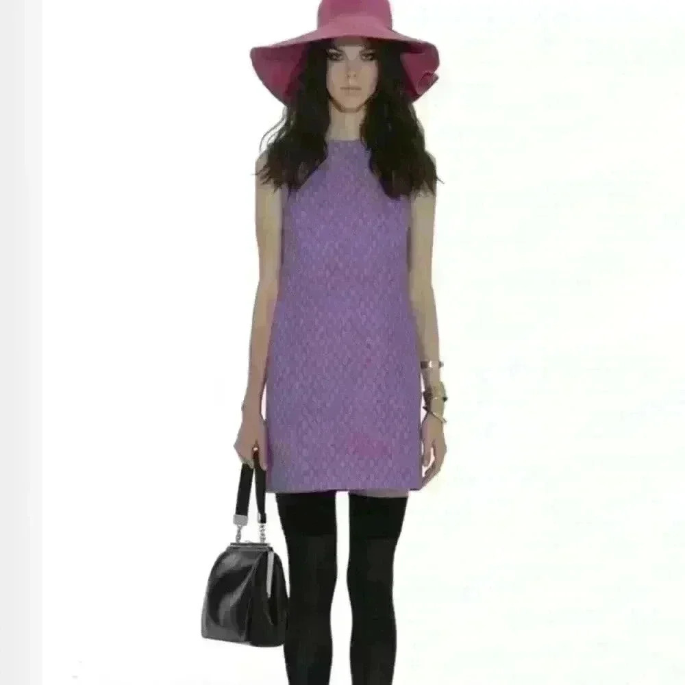 Jason Wu Miss Wu Purple Mod Shift Dress Size 2 Retro Print $800 Retail
